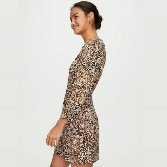 Aritzia Wilfred Baroque Dress In Giselle/Bison Size 2 - Picture 3 of 9